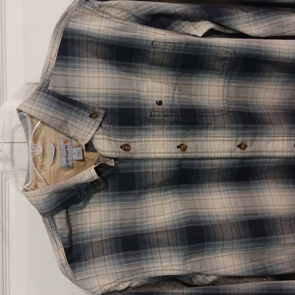 Carhartt cotton long sleeve plaid button down - relaxed fit - Med - Picture 3 of 10
